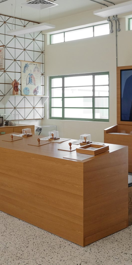 image of the permanent exhibition in Liwan room view facing the screen