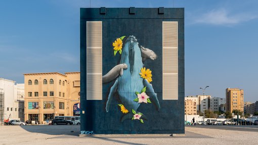 Wall Art of a whale surrounded by two dugongs