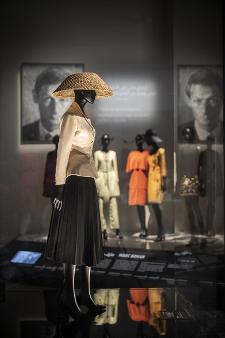 A gallery view with Christian Dior's 1947 Bar suit on show at the exhibition in M7.