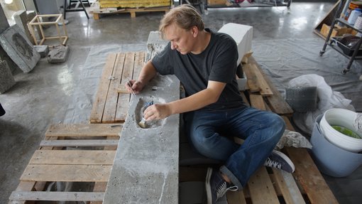 Guillaume Rouseré's studio at the Fire Station.