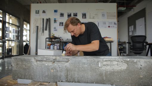 Guillaume Rouseré's studio at the Fire Station.