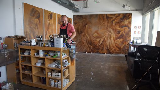 Artist Jesse Payne in his studio.