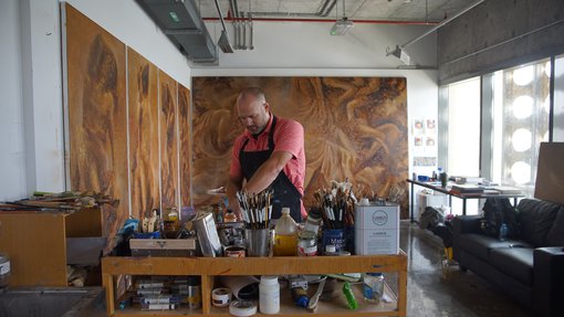 Artist Jesse Payne in his studio.