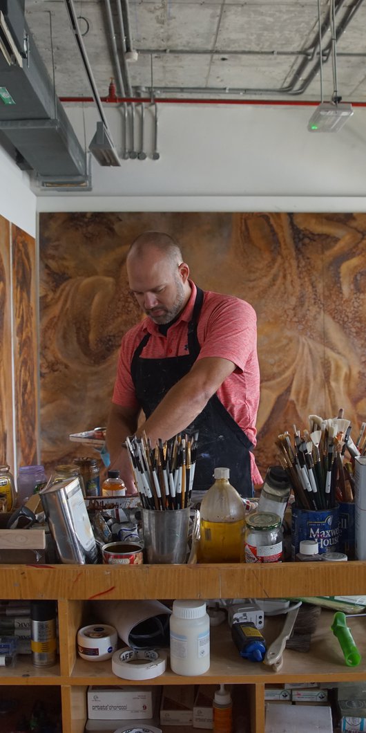 Artist Jesse Payne in his studio.