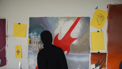 Lolwa Al-Solaiti in her studio.