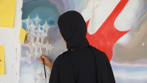 Artist Lolwa Al-Solaiti in her studio.