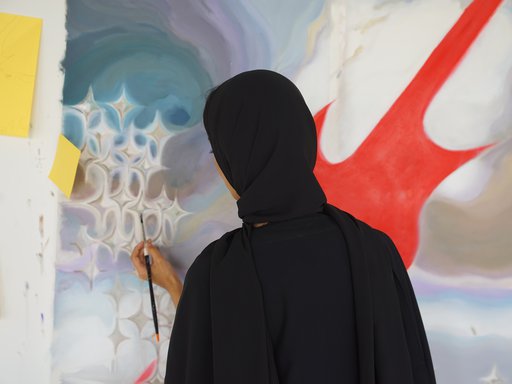 Artist Lolwa Al-Solaiti in her studio.