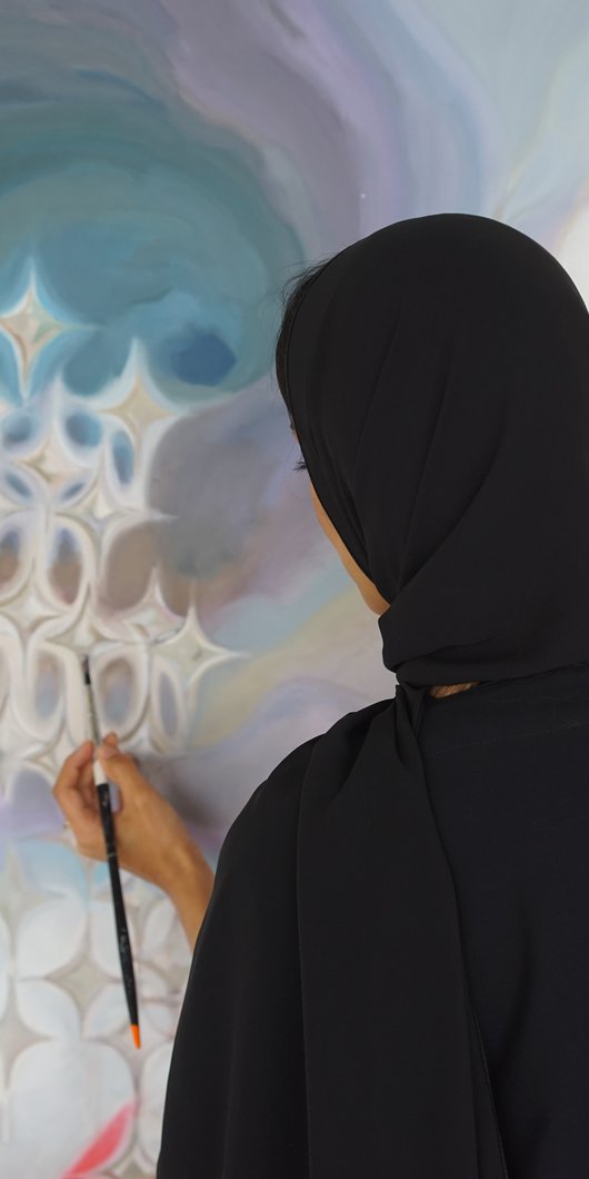 Artist Lolwa Al-Solaiti in her studio.