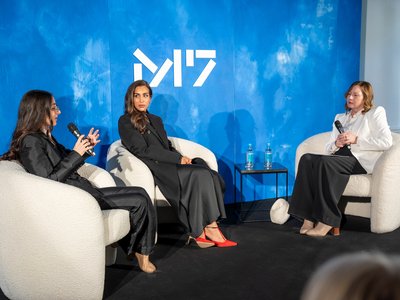 women on a panel discussion