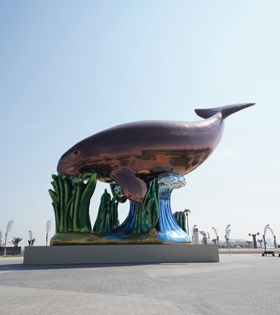 Large-scale inflatable dugong installation