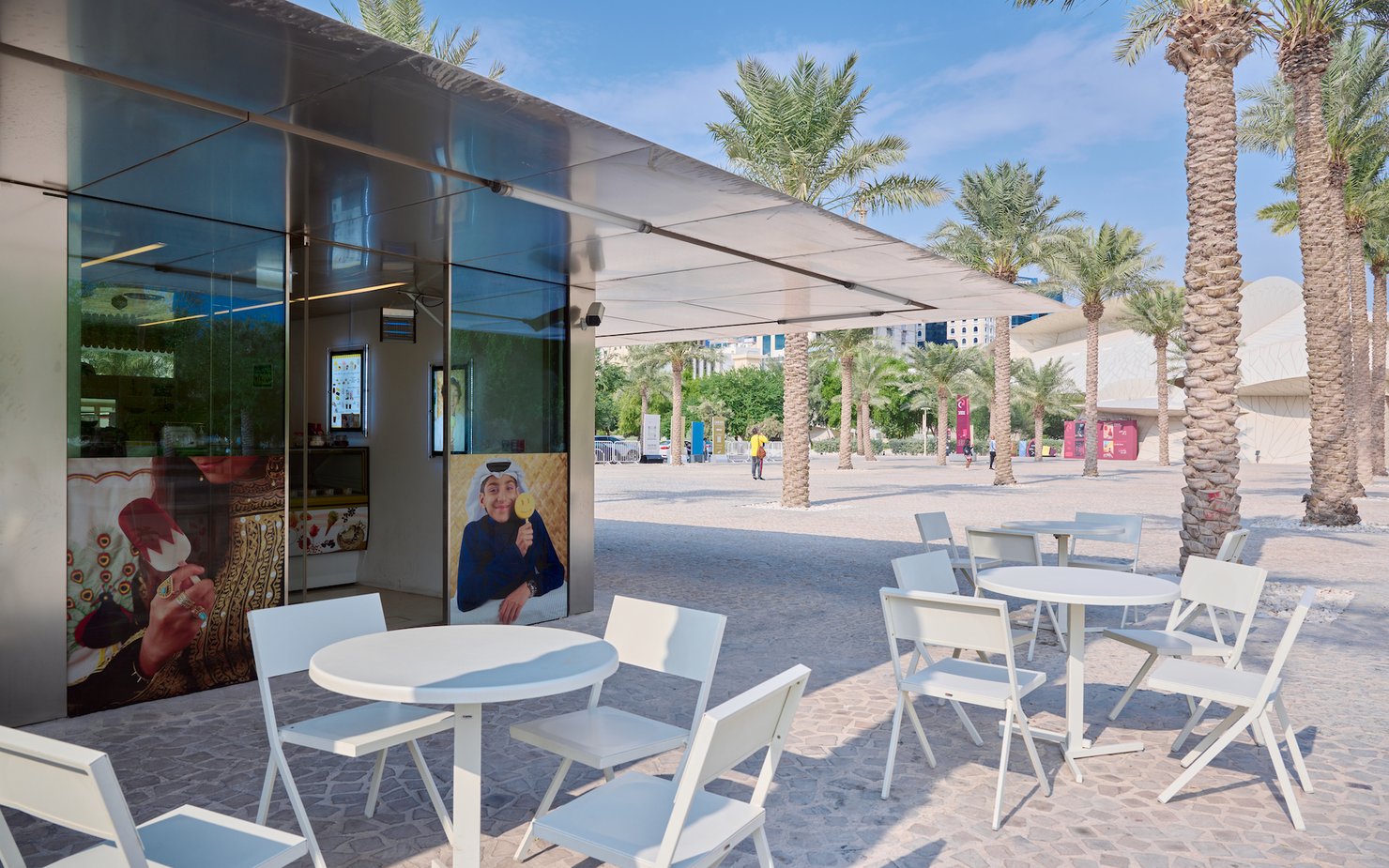 Ice cream kiosk at the National Museum of Qatar