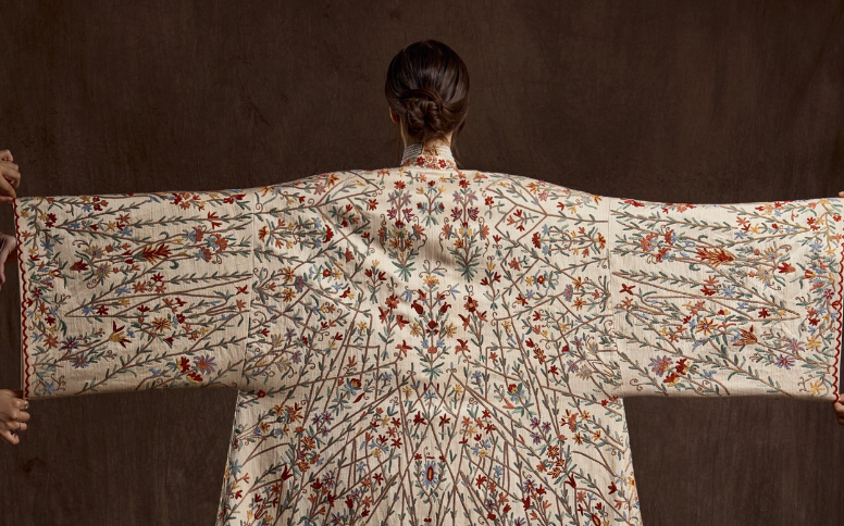 Back of an embroidered cape