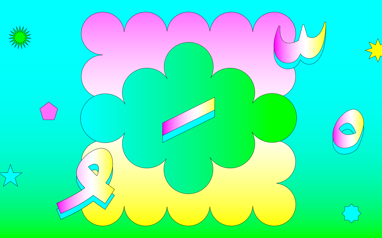 Colorful graphics with text