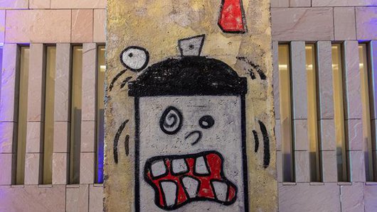 Berlin Wall panel presented at Georgetown University in Qatar (GU-Q)