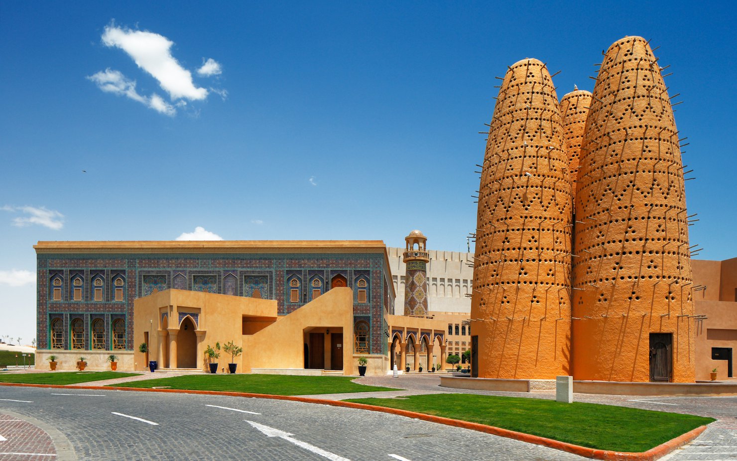 Wide shot of Kataras Cultural Village in daylight