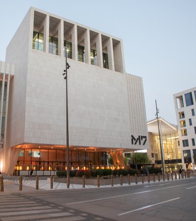 An exterior shot of M7 Building