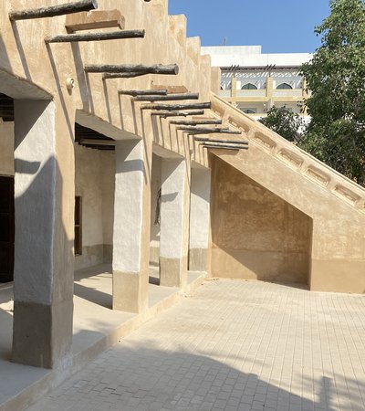 Old stone building and staircase.