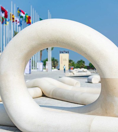 Public art structure at the Corniche.