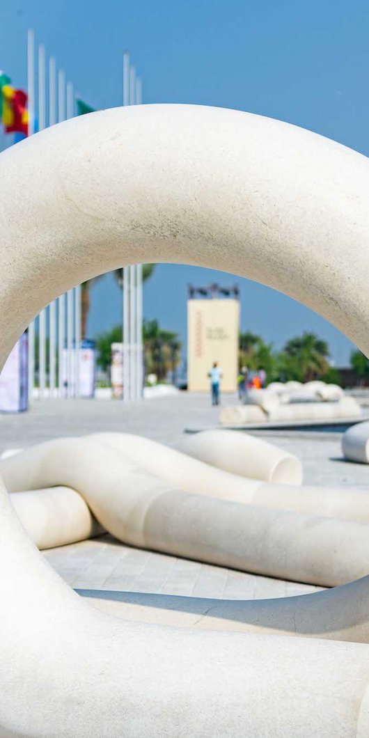 Public art structure at the Corniche.