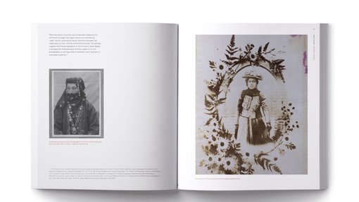 inner pages of the publication featuring text and images of Qajar women