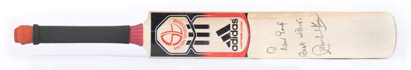 Bird's eye view of Sachin Tendulkar's Adidas Master Blaster bat.