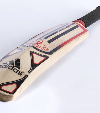 Sachin Tendulkar's Adidas Master Blaster bat featuring the iconic ST emblem.